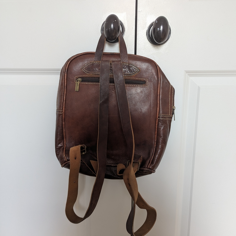Brown Leather Backpack - image 2